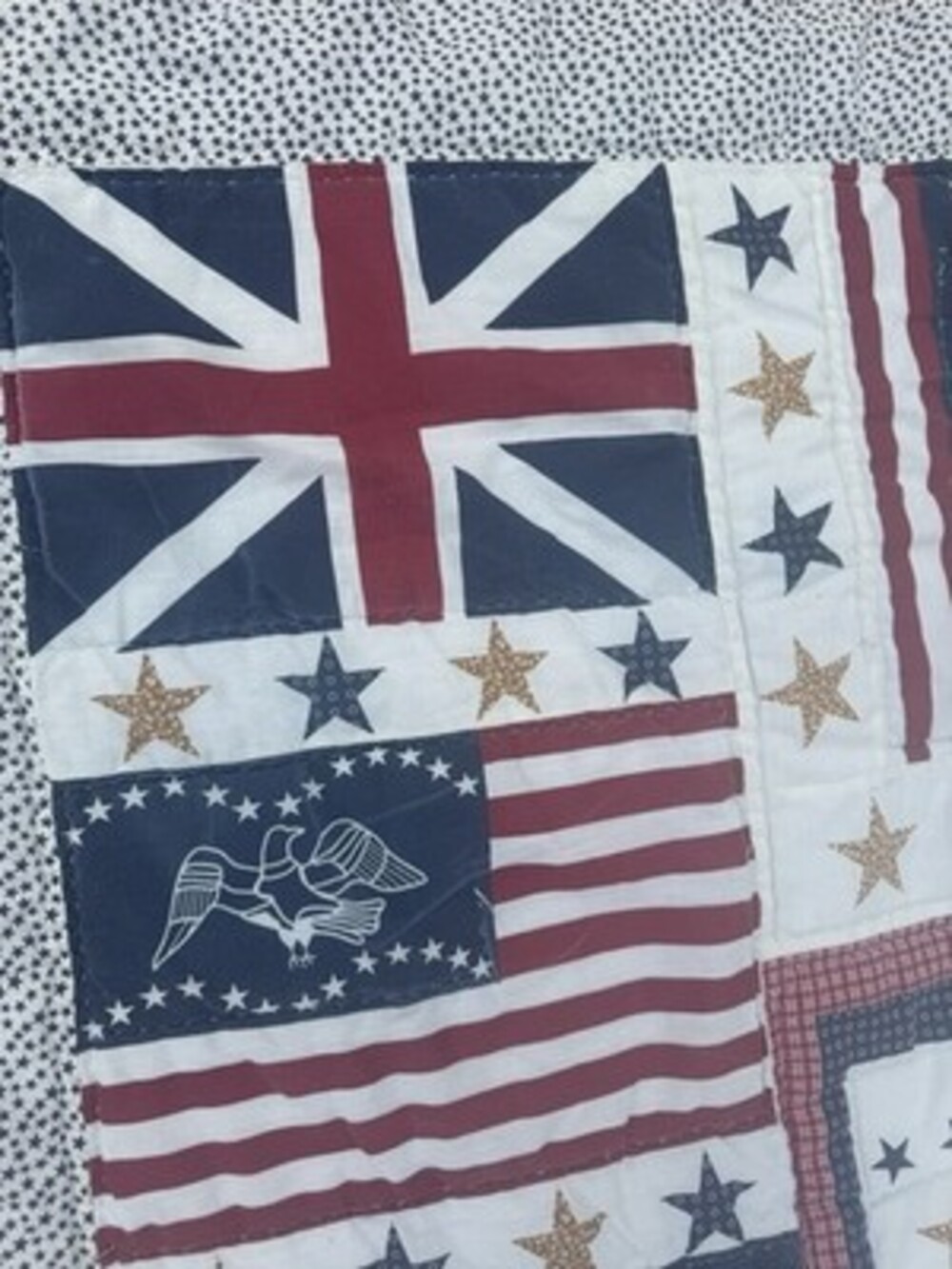 MCM  American Flag Eagle Patchwork Quilt  65”x48” - Picture 6 of 15